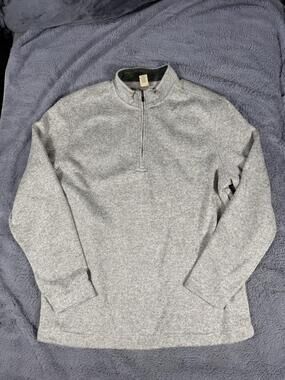Grove & Hollow Sweater Mens 2XL Gray 1/4 Zip Mock Neck Knit Classic Fit Pullover